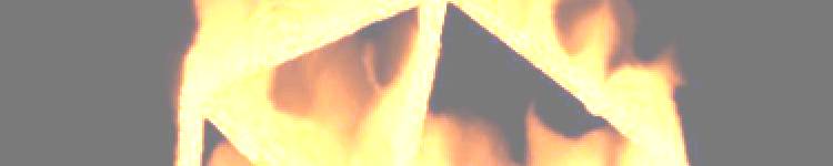 a flaming cube frame